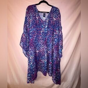 Swimsuits For All Blue and Pink Oversized Tunic